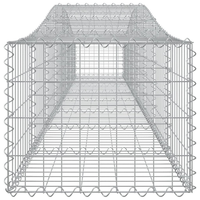 Gabbione cesti ad arco muro di contenimento gabbia recinzione 10 pz 400 x 50 x 40/60 cm ferro zincato Argento 02_0040300