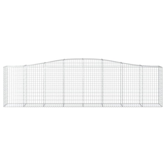 Set 2 cestini per gabbioni recinzione a gabbia muro di contenimento ad arco 400 x 50 x 100/120 cm ferro zincato Argento 02_0041399