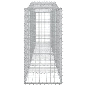 Gabbione cesti ad arco muro di contenimento gabbia recinzione 15 pz 400 x 50 x 100/120 cm ferro zincato Argento 02_0040455