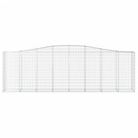 Gabbione cesti ad arco muro di contenimento gabbia recinzione 5 pz 400 x 50 x 120/140 cm ferro zincato Argento 02_0040940