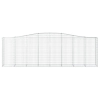 Gabbione cesti ad arco muro di contenimento gabbia recinzione 6 pz 400 x 50 x 120/140 cm ferro zincato Argento 02_0041049