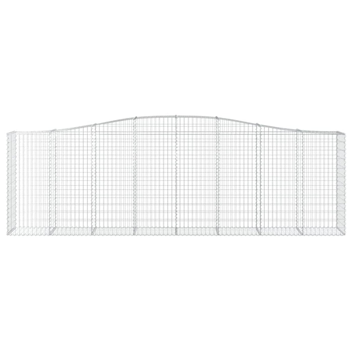 Gabbione cesti ad arco muro di contenimento gabbia recinzione 6 pz 400 x 50 x 120/140 cm ferro zincato Argento 02_0041049