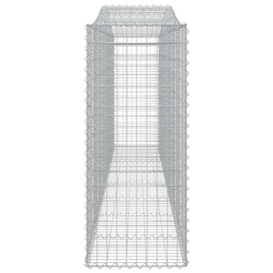 Gabbione cesti ad arco muro di contenimento gabbia recinzione 6 pz 400 x 50 x 120/140 cm ferro zincato Argento 02_0041049