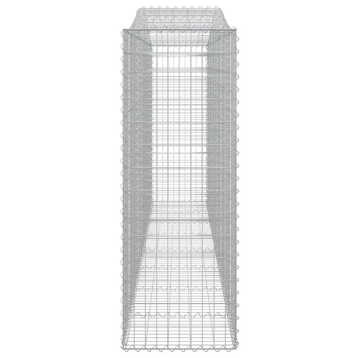 Gabbione cesti ad arco muro di contenimento gabbia recinzione 6 pz 400 x 50 x 140/160 cm ferro zincato Argento 02_0041051