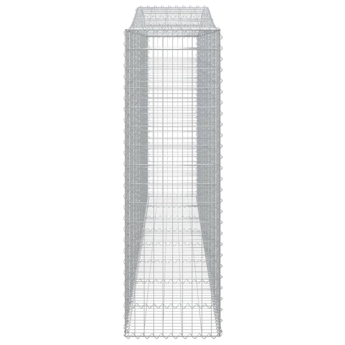 Gabbione cesti ad arco muro di contenimento gabbia recinzione 3 pz 400 x 50 x 160/180 cm ferro zincato Argento 02_0040802