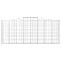 Set 4 cestini per gabbioni recinzione a gabbia muro di contenimento ad arco 400 x 50 x 160/180 cm ferro zincato Argento 02_0041497