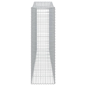 Set 4 cestini per gabbioni recinzione a gabbia muro di contenimento ad arco 400 x 50 x 160/180 cm ferro zincato Argento 02_0041497