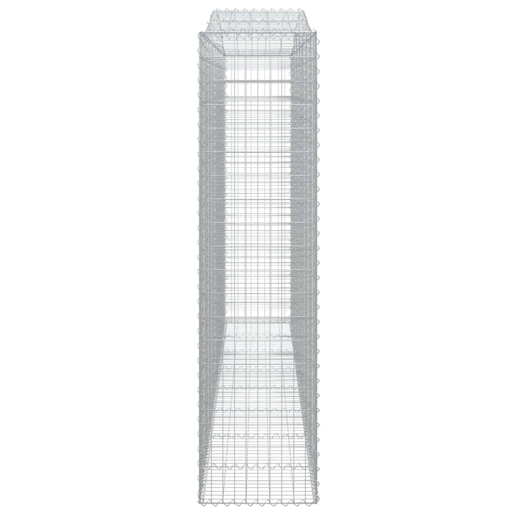 Gabbione cesti ad arco muro di contenimento gabbia recinzione 3 pz 400 x 50 x 200/220 cm ferro zincato Argento 02_0040806