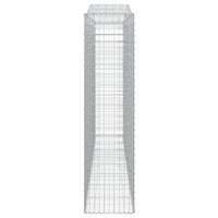 Gabbione cesti ad arco muro di contenimento gabbia recinzione 3 pz 400 x 50 x 200/220 cm ferro zincato Argento 02_0040806