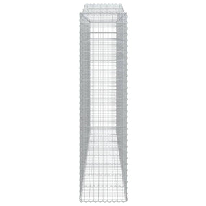 Gabbione cesti ad arco muro di contenimento gabbia recinzione 3 pz 400 x 50 x 200/220 cm ferro zincato Argento 02_0040806