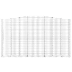 Gabbione cesti ad arco muro di contenimento gabbia recinzione 6 pz 400 x 50 x 220/240 cm ferro zincato Argento 02_0041060