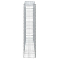 Gabbione cesti ad arco muro di contenimento gabbia recinzione 6 pz 400 x 50 x 220/240 cm ferro zincato Argento 02_0041060