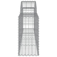 Gabbione cesti ad arco muro di contenimento gabbia recinzione 15 pz 200 x 30 x 60/80 cm ferro zincato Argento 02_0040408