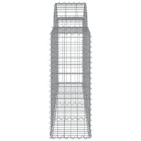 Gabbione cesti ad arco muro di contenimento gabbia recinzione 10 pz 200 x 30 x 80/100 cm ferro zincato Argento 02_0040233