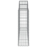 Gabbione cesti ad arco muro di contenimento gabbia recinzione 3 pz 200 x 30 x 100/120 cm ferro zincato Argento 02_0040726