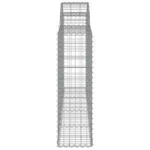 Gabbione cesti ad arco muro di contenimento gabbia recinzione 3 pz 200 x 30 x 100/120 cm ferro zincato Argento 02_0040726