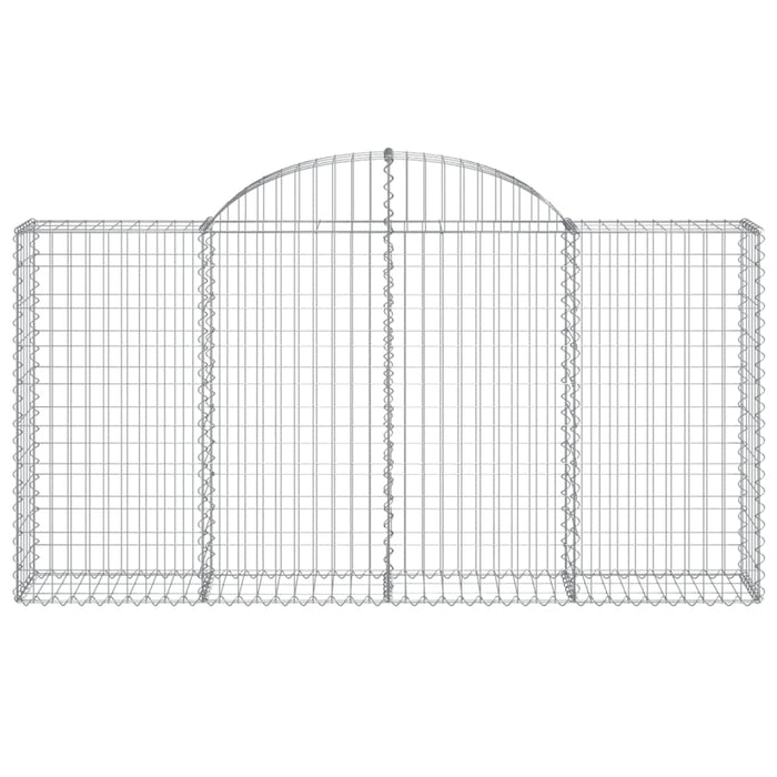 Gabbione cesti ad arco muro di contenimento gabbia recinzione 6 pz 200 x 30 x 100/120 cm ferro zincato Argento 02_0040980