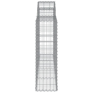Gabbione cesti ad arco muro di contenimento gabbia recinzione 7 pz 200 x 30 x 100/120 cm ferro zincato Argento 02_0041068