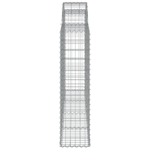 Set 2 cestini per gabbioni recinzione a gabbia muro di contenimento ad arco 200 x 30 x 120/140 cm ferro zincato Argento 02_0041328