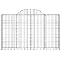 Gabbione cesti ad arco muro di contenimento gabbia recinzione 6 pz 200 x 30 x 120/140 cm ferro zincato Argento 02_0040982