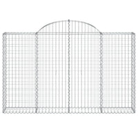 Gabbione cesti ad arco muro di contenimento gabbia recinzione 18 pz 200 x 30 x 120/140 cm ferro zincato Argento 02_0040487