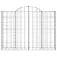 Gabbione cesti ad arco muro di contenimento gabbia recinzione 7 pz 200 x 30 x 140/160 cm ferro zincato Argento 02_0041071