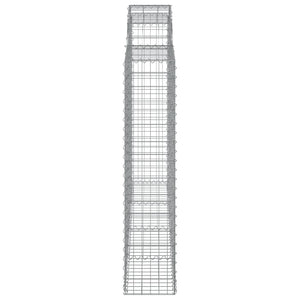 Gabbione cesti ad arco muro di contenimento gabbia recinzione 7 pz 200 x 30 x 140/160 cm ferro zincato Argento 02_0041071