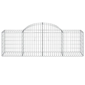 Cesti Gabbioni ad Arco 5 pz 200x50x60/80 cm Ferro Zincato