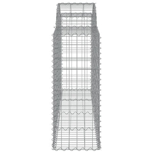 Gabbione cesti ad arco muro di contenimento gabbia recinzione 18 pz 200 x 50 x 100/120 cm ferro zincato Argento 02_0040496