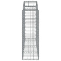 Gabbione cesti ad arco muro di contenimento gabbia recinzione 6 pz 200 x 50 x 120/140 cm ferro zincato Argento 02_0040997