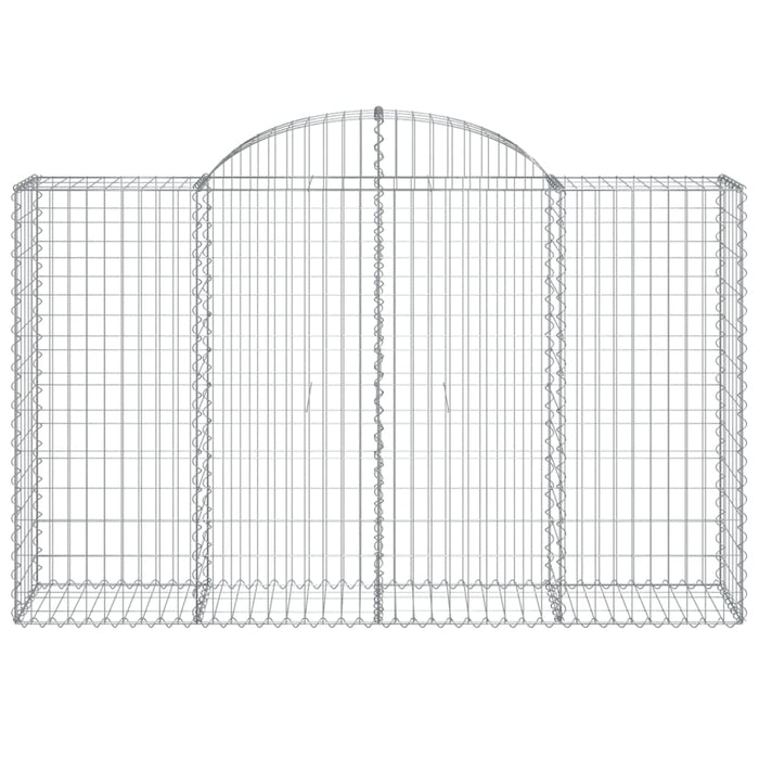 Set 8 cestini per gabbioni recinzione a gabbia muro di contenimento ad arco 200 x 50 x 120/140 cm ferro zincato Argento 02_0041171