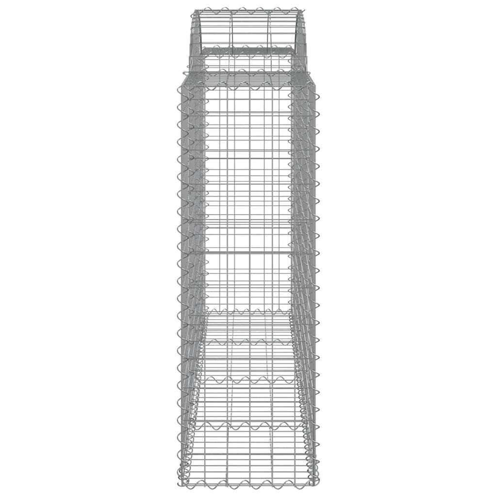 Set 9 cestini per gabbioni recinzione a gabbia muro di contenimento ad arco 200 x 50 x 120/140 cm ferro zincato Argento 02_0041258
