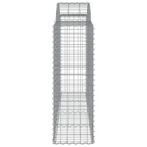 Gabbione cesti ad arco muro di contenimento gabbia recinzione 11 pz 200 x 50 x 120/140 cm ferro zincato Argento 02_0040322