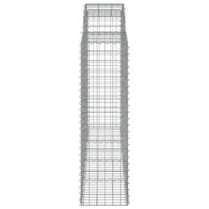 Set 2 cestini per gabbioni recinzione a gabbia muro di contenimento ad arco 200 x 50 x 140/160 cm ferro zincato Argento 02_0041349