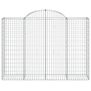 Gabbione cesti ad arco muro di contenimento gabbia recinzione 3 pz 200 x 50 x 140/160 cm ferro zincato Argento 02_0040748