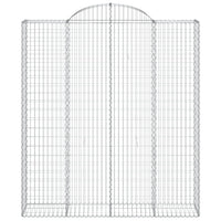 Gabbione cesti ad arco muro di contenimento gabbia recinzione 10 pz 200 x 50 x 220/240 cm ferro zincato Argento 02_0040245