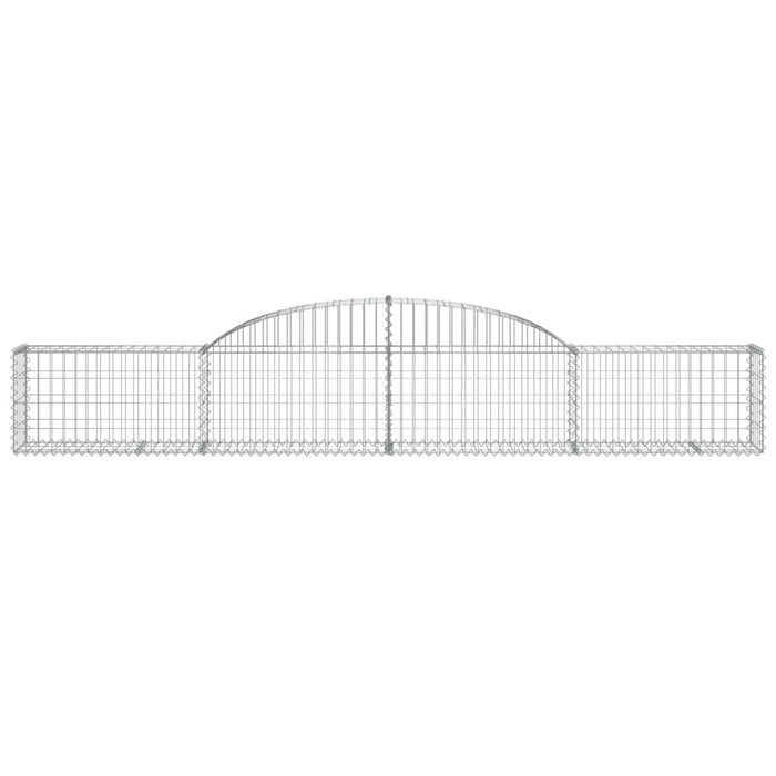 Gabbione cesti ad arco muro di contenimento gabbia recinzione 3 pz 300 x 30 x 40/60 cm ferro zincato Argento 02_0040767