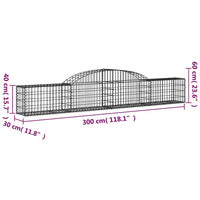 Cesti Gabbioni ad Arco 4 pz 300x30x40/60 cm Ferro Zincato