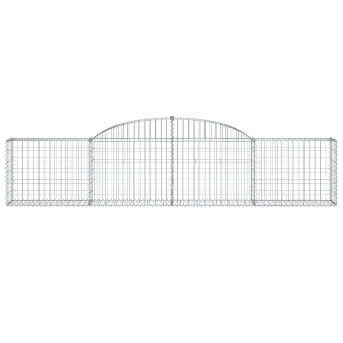 Gabbione cesti ad arco muro di contenimento gabbia recinzione 3 pz 300 x 30 x 60/80 cm ferro zincato Argento 02_0040768