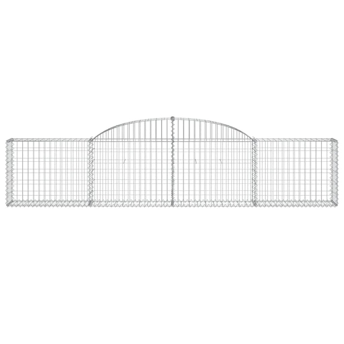 Gabbione cesti ad arco muro di contenimento gabbia recinzione 11 pz 300 x 30 x 60/80 cm ferro zincato Argento 02_0040343