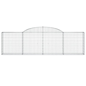 Gabbione cesti ad arco muro di contenimento gabbia recinzione 5 pz 300 x 30 x 80/100 cm ferro zincato Argento 02_0040910