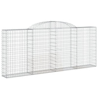 Gabbione cesti ad arco muro di contenimento gabbia recinzione 6 pz 300 x 30 x 120/140 cm ferro zincato Argento 02_0041015