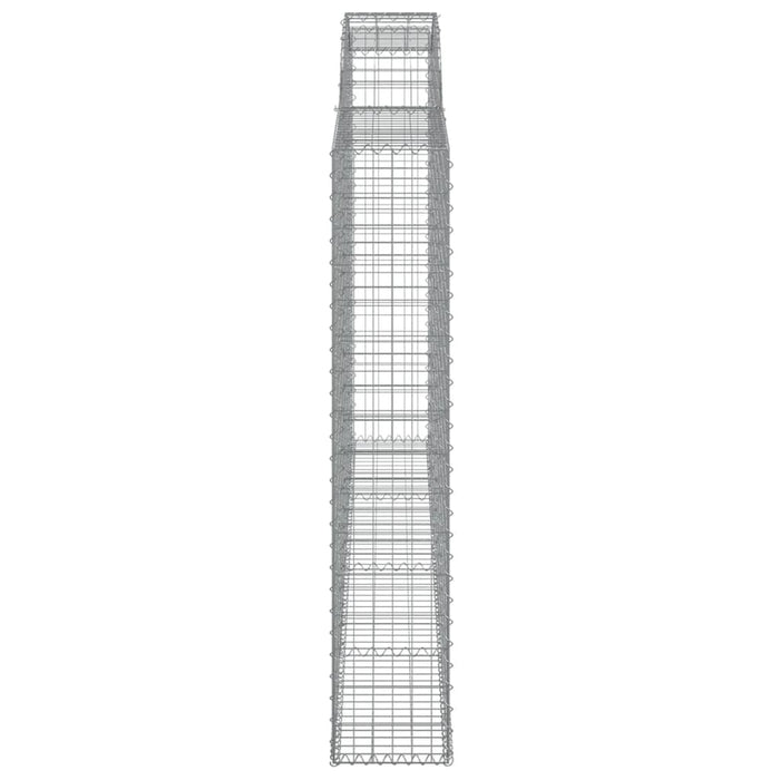 Set 2 cestini per gabbioni recinzione a gabbia muro di contenimento ad arco 300 x 30 x 160/180 cm ferro zincato Argento 02_0041367