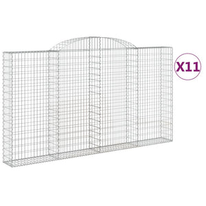 Cesti Gabbioni ad Arco 11 pz 300x30x160/180 cm Ferro Zincato 3146584