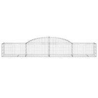 Gabbione cesti ad arco muro di contenimento gabbia recinzione 25 pz 300 x 50 x 40/60 cm ferro zincato Argento 02_0040696