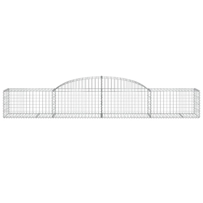 Gabbione cesti ad arco muro di contenimento gabbia recinzione 25 pz 300 x 50 x 40/60 cm ferro zincato Argento 02_0040696