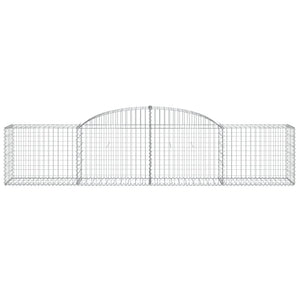 Gabbioni cesti gabbia recinzione muro di contenimento ad arco 1 set da 2 300 x 50 x 60/80 cm ferro zincato Argento 02_0040557