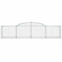 Gabbione cesti ad arco muro di contenimento gabbia recinzione 15 pz 300 x 50 x 60/80 cm ferro zincato Argento 02_0040440