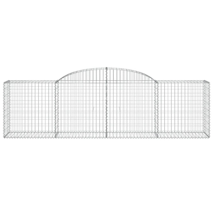 Gabbione cesti ad arco muro di contenimento gabbia recinzione 17 pz 300 x 50 x 80/100 cm ferro zincato Argento 02_0040484