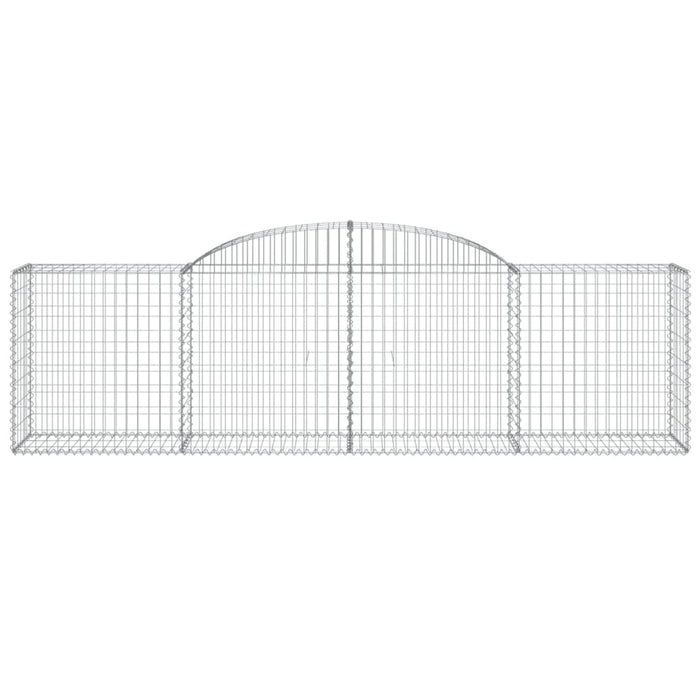 Gabbione cesti ad arco muro di contenimento gabbia recinzione 25 pz 300 x 50 x 80/100 cm ferro zincato Argento 02_0040698